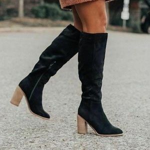 Target suede knee high boots